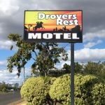 Signboard — Motels in Moranbah, QLD